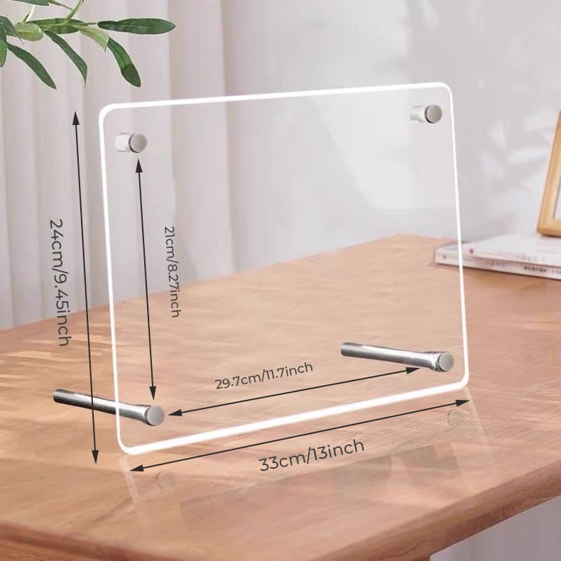 A4 Acrylic Certificate Frame Dimensions: 33cm (13inch) x 24cm (9.45inch) (inner page: 29.7cm x 21cm) - wall-mountable and tabletop compatible