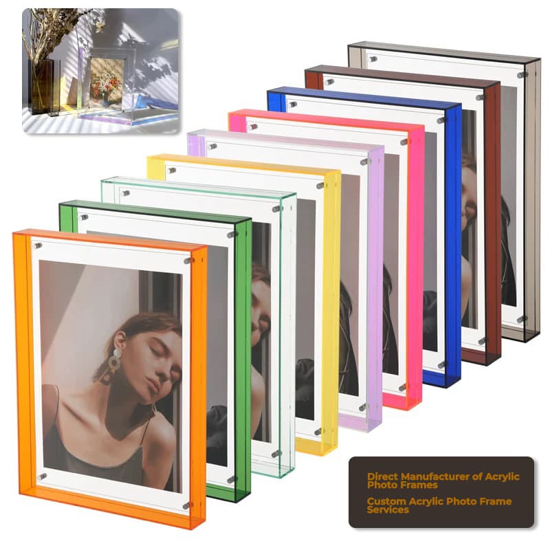 Assorted Colors Acrylic Floating Photo Frames - Direct Manufacturer with Custom Acrylic Frame Services