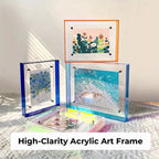 High-Clarity Acrylic Floating Art Frames (Assorted Colors) - Display for Paintings & Artworks