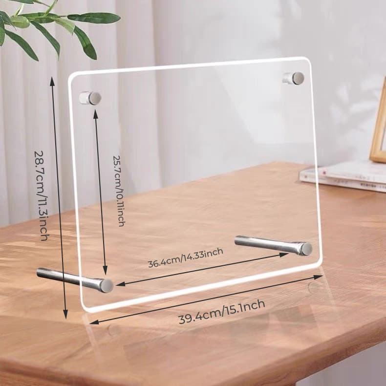 B4 Acrylic Certificate Frame Dimensions: 39.4cm (15.1inch) x 28.7cm (11.3inch) (inner page: 36.4cm x 25.7cm) - all-in-one accessory kit included