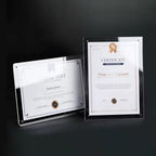 High-Transparency Acrylic Certificate Frame - Rounded/Right Angle, Dual-Orientation (Tabletop/Wall-Mount) for Licenses & Certificates