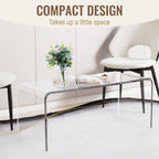 Space-saving acrylic coffee table in a minimalist living room, emphasizing its compact footprint and transparent design