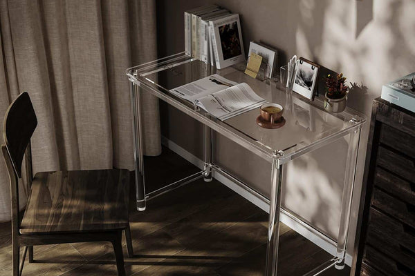 Modern Clear Acrylic Desk – Sleek Home Office Workstation for Minimalist & Contemporary Decor