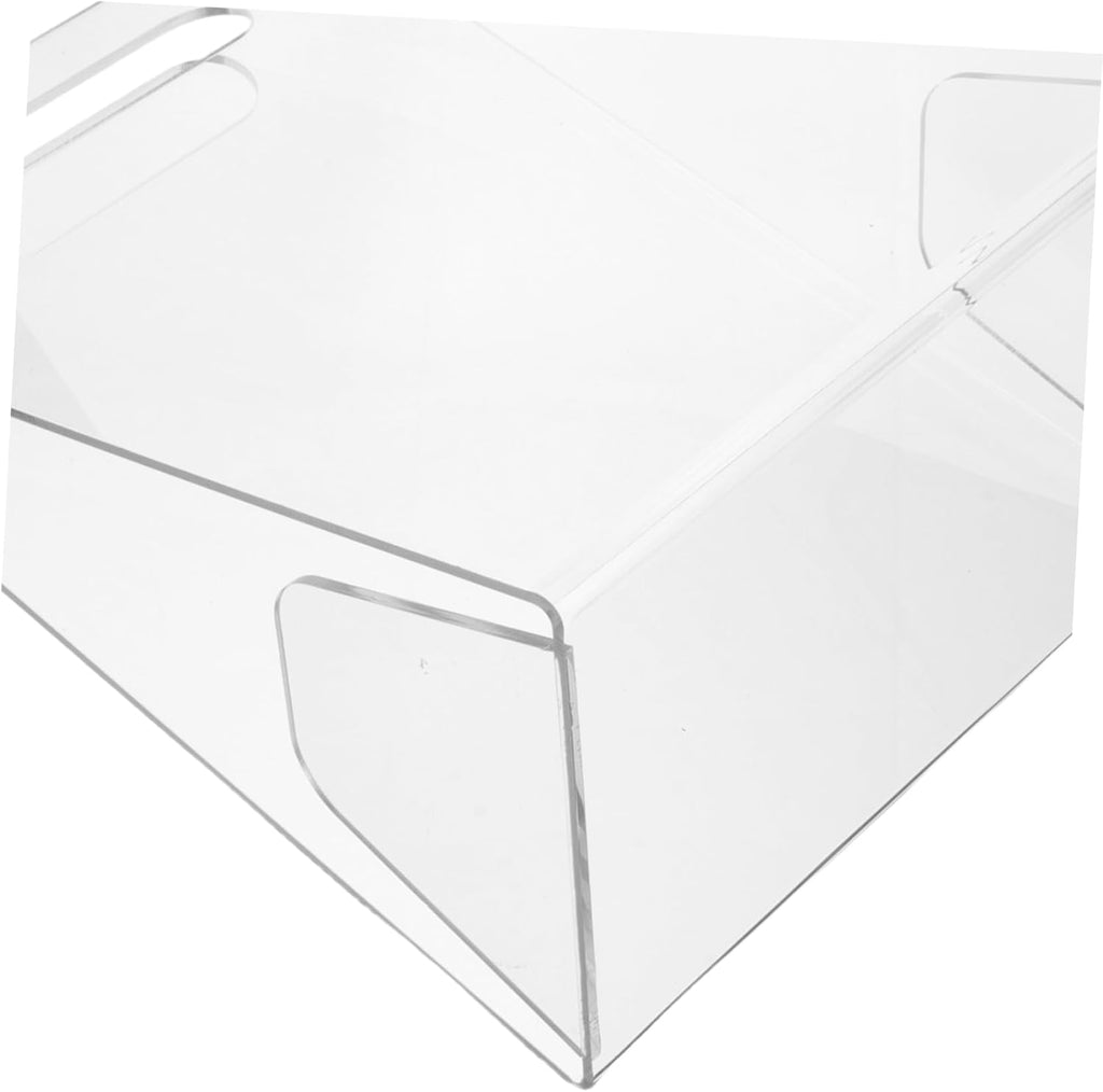 Close-up of the reinforced corner design on a clear acrylic flower box