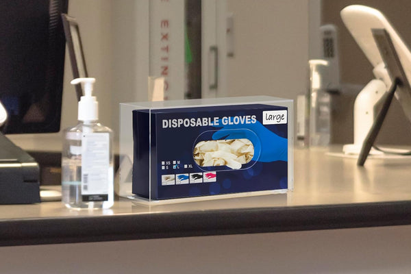 Premium 3mm Acrylic Glove Dispenser - Dust-Free, Wall Mountable & Countertop PPE Organizer for Medical, Lab & Office