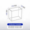 Acrylic magnetic display box dimension diagram, compatible with US Booster, inner and outer size marked