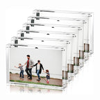 High-Definition Clear Acrylic Magnetic Photo Frame, Minimalist Modern Tabletop Frame, Ideal for Displaying Photos, Posters, and Certificates