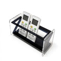 Black and clear acrylic multi slot remote control holder desktop storage organizer