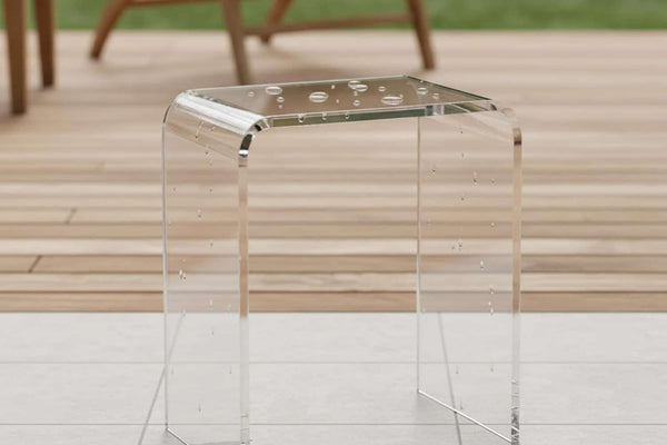 Tall Clear Acrylic Shower Bench - 17.7