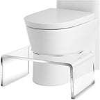 Our larger acrylic step stool (10.2"D x 13.4"W x 10.2"H) vs smaller competitor model, suitable for adults and kids