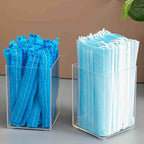 Clear acrylic storage holder for face masks and disposable bouffant caps, desktop display