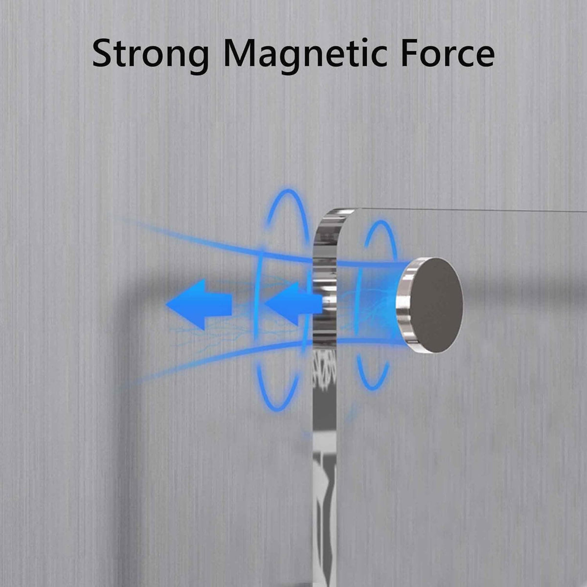 Diagram showing the strong magnetic force of the acrylic whiteboard's mounting magnets