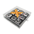 Custom printed acrylic tic tac toe game, personalized UV print on acrylic storage case, luxury table game for family gifts