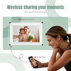 Frameo WiFi digital photo frame: wireless photo sharing from a smartphone (Chicago) to the frame (Philadelphia) anywhere in the world