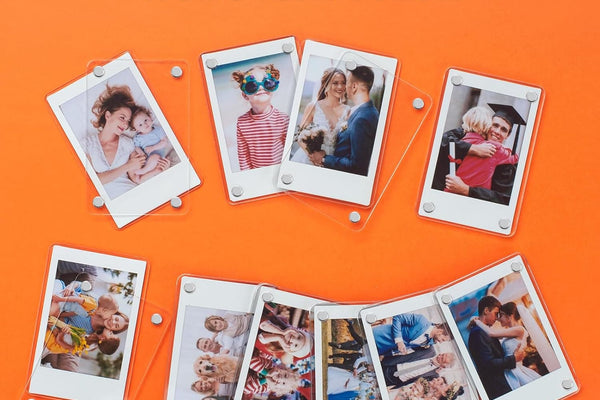 2-in-1 Magnetic & Pasteable Acrylic Photo Frames | Clear, Scratch-Resistant, Waterproof | For Refrigerator, Walls & Lockers